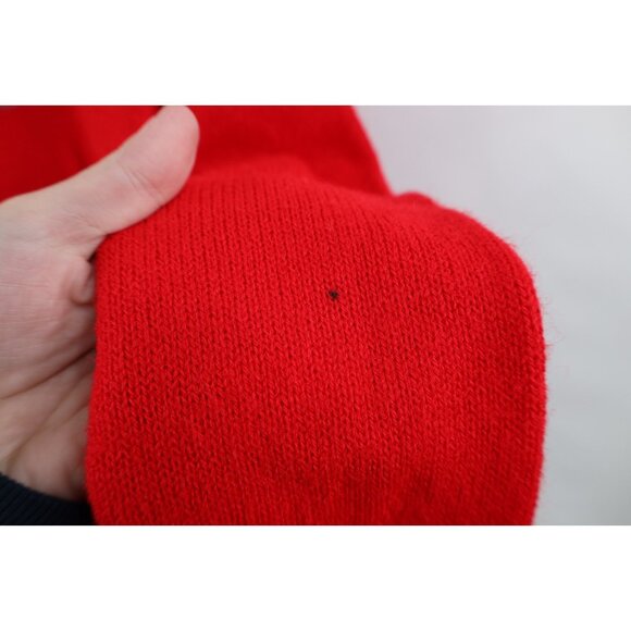 Vtg 70s 80s Womens Large Knit Argyle Ohio State University V-Neck Sweater USA - Picture 4 of 13